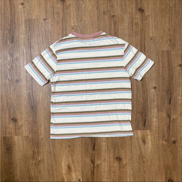 VINTAGE Guess Shirt Adult X-Large Blue Pink Stripes Spell Out Logo ASAP Mens 90s - Picture 3 of 5